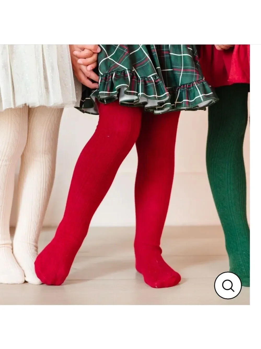 Crimson Cable Knit Tights